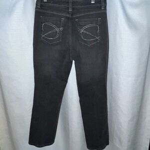 Chicos Women's 0 (US S/4) Platinum Black‎ Jeans Rhinestones Studded Denim Y2K